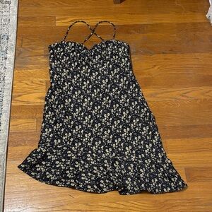 ZARA Floral Spaghetti Strap crossed back Dress